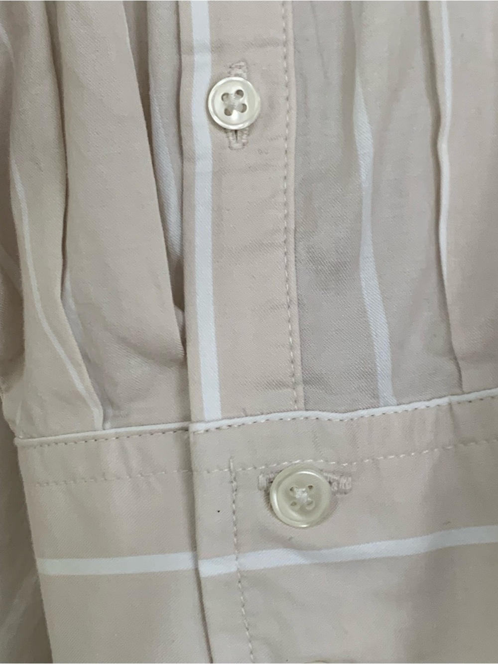 NWT Old Navy Light Beige & White Pinstripe Cotton Shirt Dress 4X - Picture 5 of 7